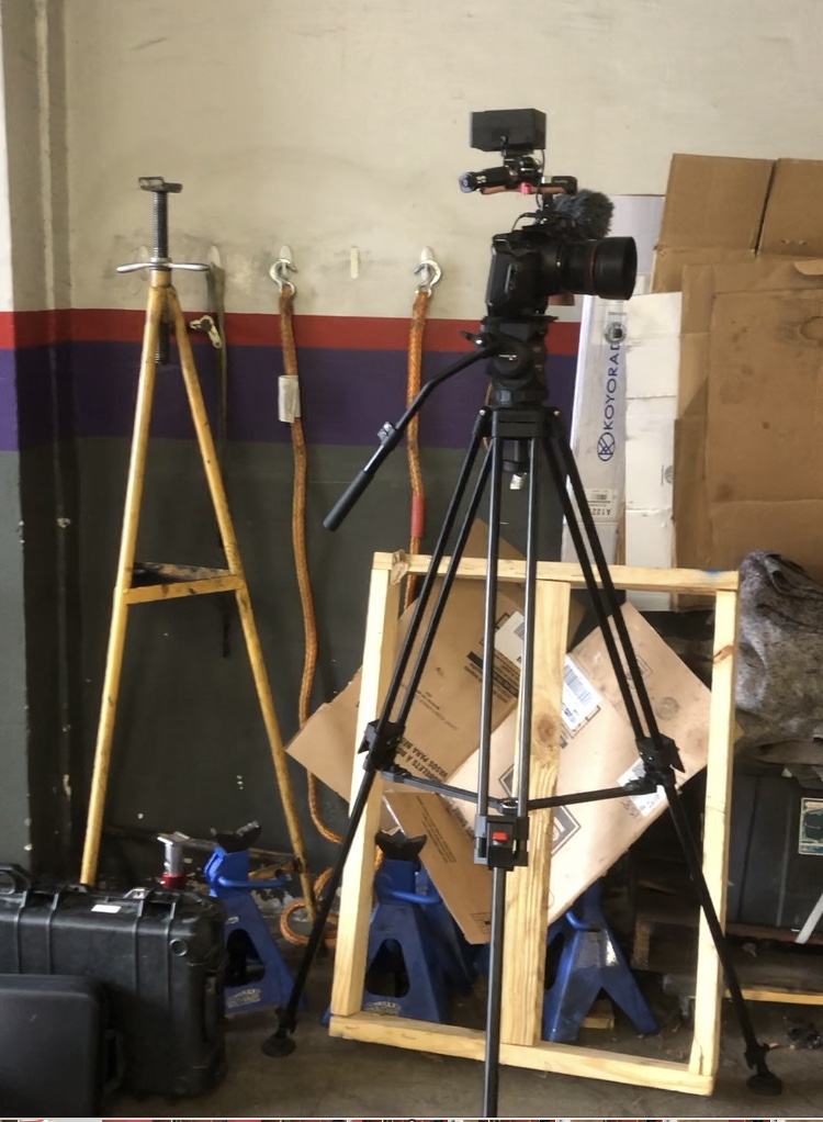 Video camera set up in repair shop